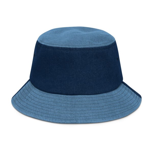 milf denim embroidered bucket hat | man, i love fungi sun hat